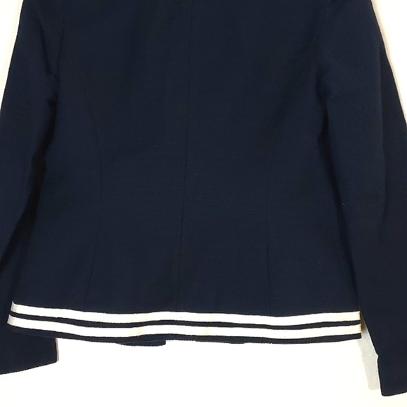 NEW Talbots Blazer Open Front Cotton Navy Blue Size 2 - Picture 6 of 15